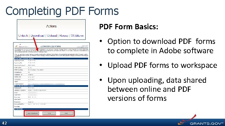 Completing PDF Forms PDF Form Basics: • Option to download PDF forms to complete