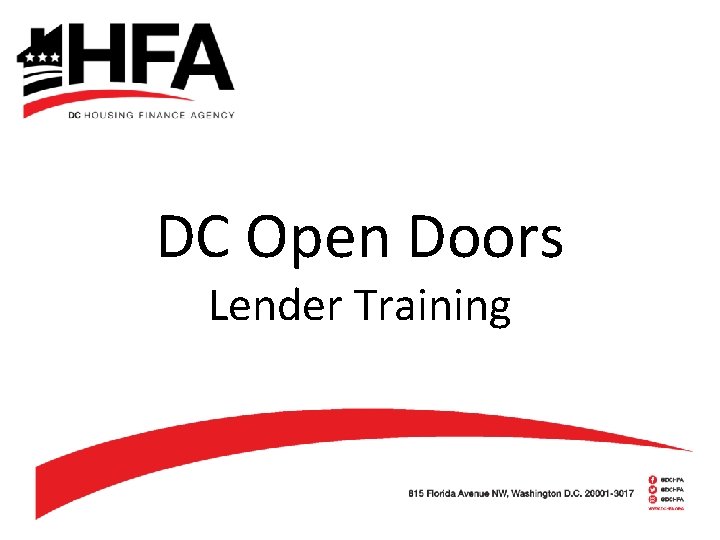DC Open Doors Lender Training 