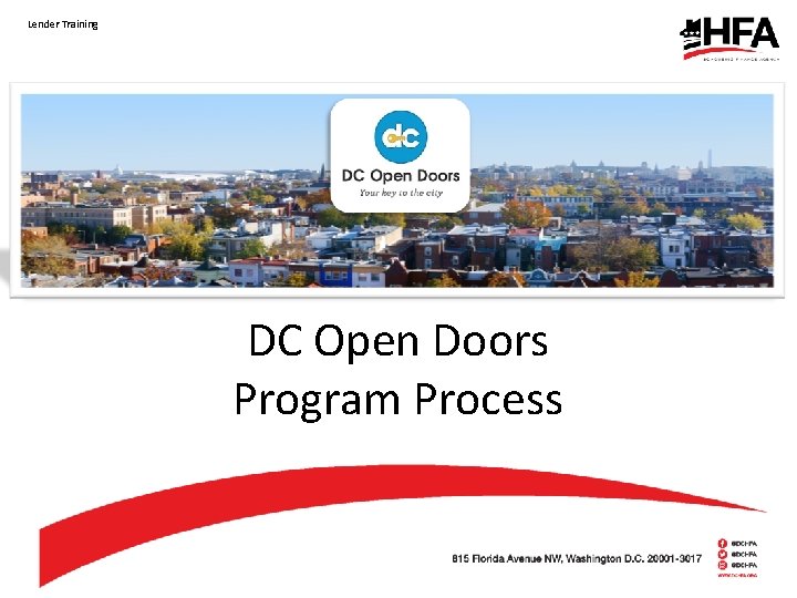 Lender Training DC Open Doors Program Process 