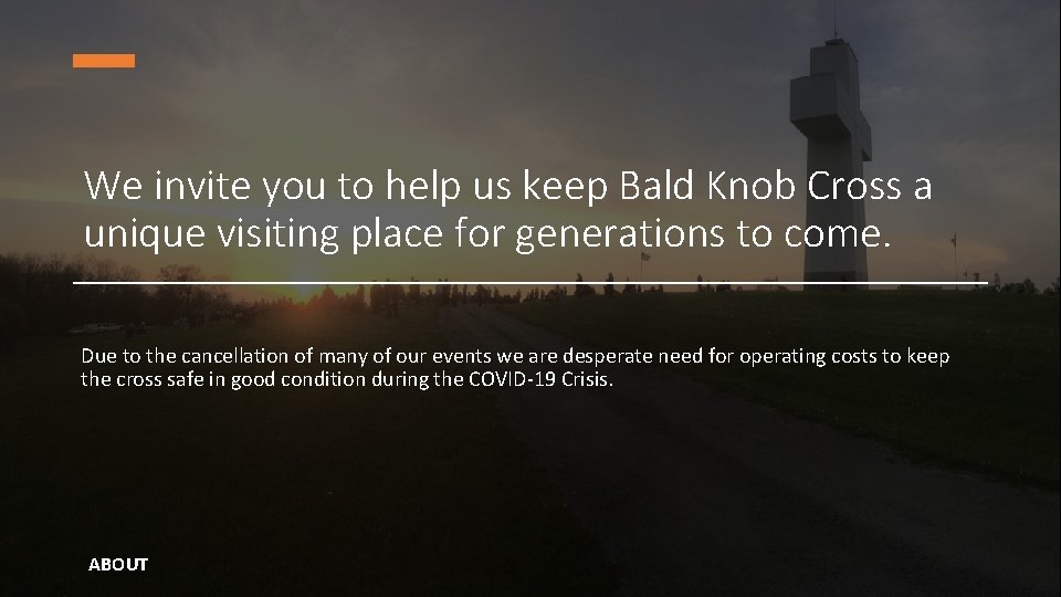 We invite you to help us keep Bald Knob Cross a unique visiting place