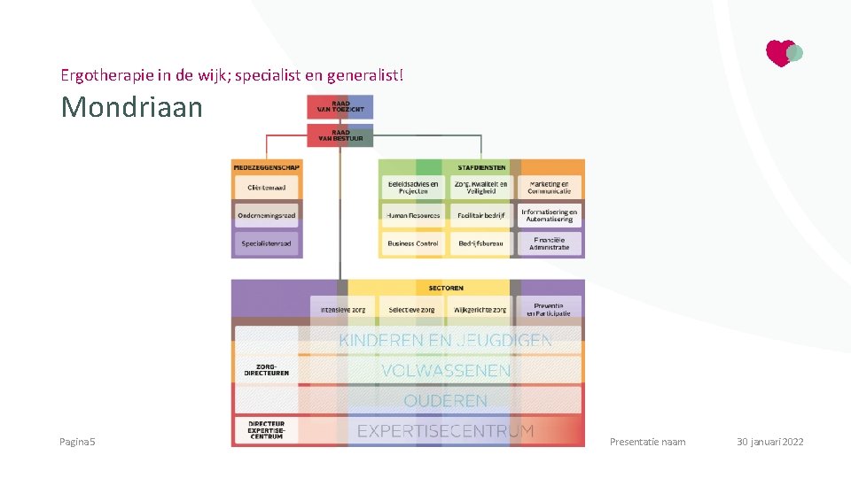 Ergotherapie in de wijk; specialist en generalist! Mondriaan Pagina 5 Presentatie naam 30 januari