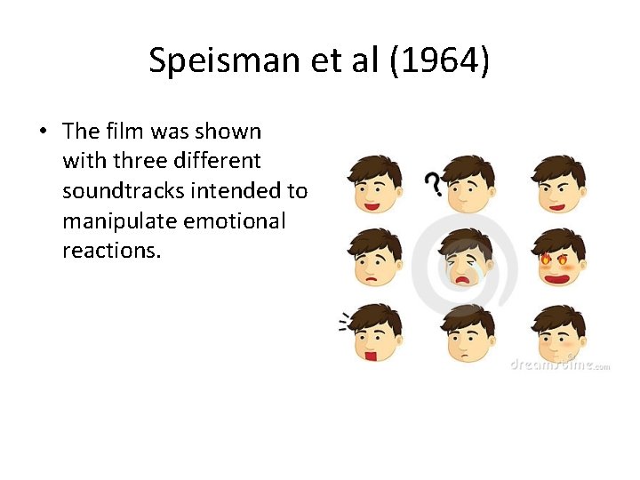 Speisman et al (1964) • The film was shown with three different soundtracks intended