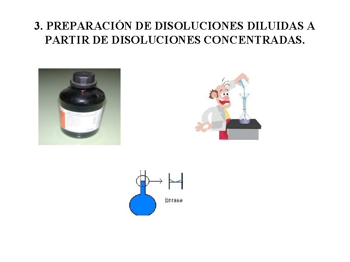 3. PREPARACIÓN DE DISOLUCIONES DILUIDAS A PARTIR DE DISOLUCIONES CONCENTRADAS. 