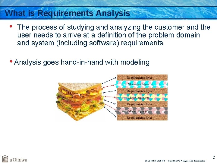 What is Requirements Analysis • The process of studying and analyzing the customer and