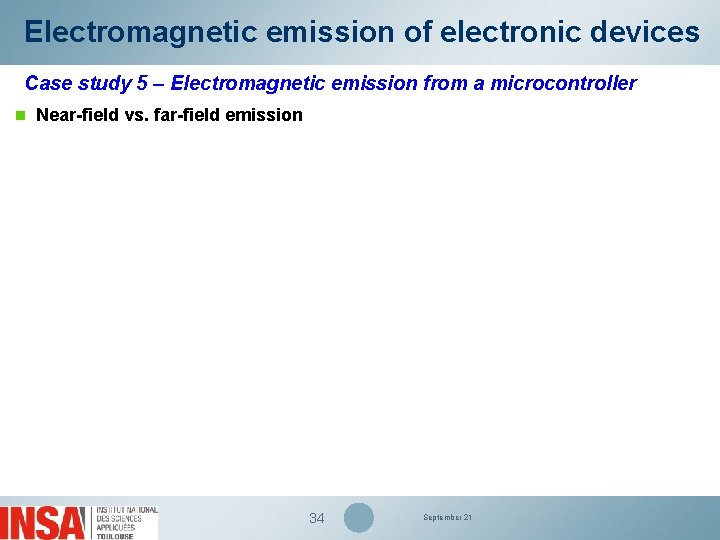 Electromagnetic emission of electronic devices Case study 5 – Electromagnetic emission from a microcontroller