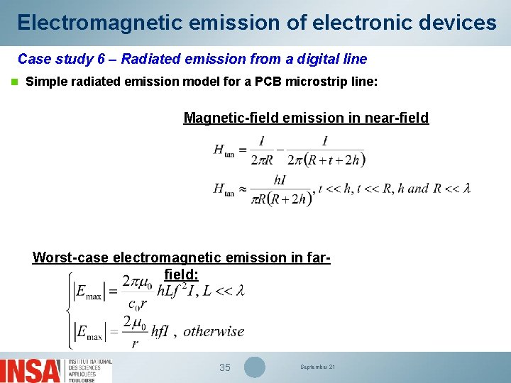 Electromagnetic emission of electronic devices Case study 6 – Radiated emission from a digital