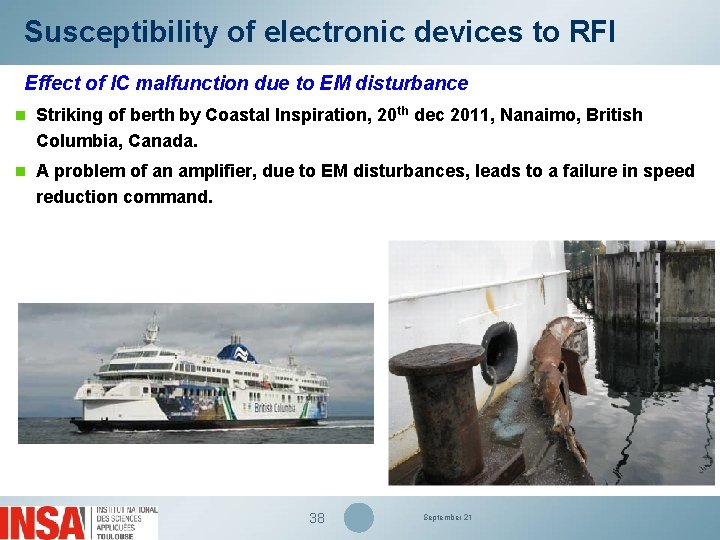 Susceptibility of electronic devices to RFI Effect of IC malfunction due to EM disturbance