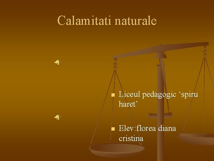 Calamitati naturale n Liceul pedagogic ‘spiru haret’ n Elev: florea diana cristina 