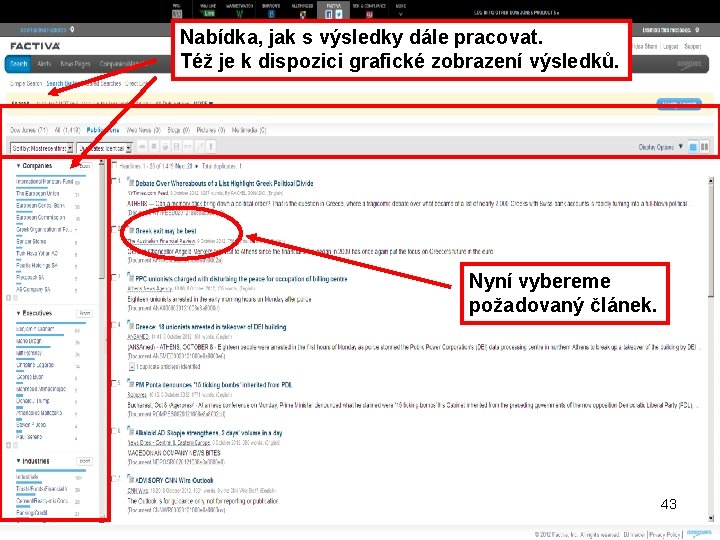 Nabídka, jak s výsledky dále pracovat. Též je k dispozici grafické zobrazení výsledků. Nyní