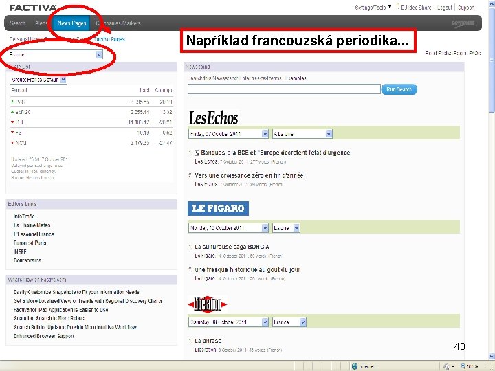 Například francouzská periodika. . . 48 