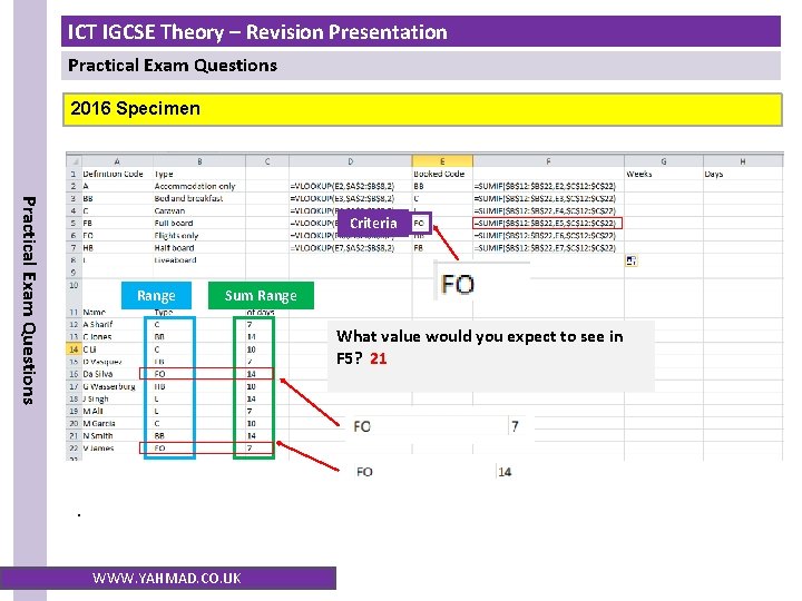 ICT IGCSE Theory – Revision Presentation Practical Exam Questions 2016 Specimen Practical Exam Questions