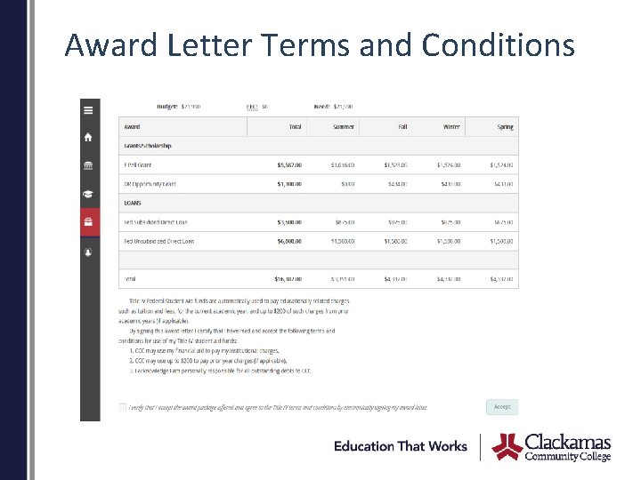 Award Letter Terms and Conditions 
