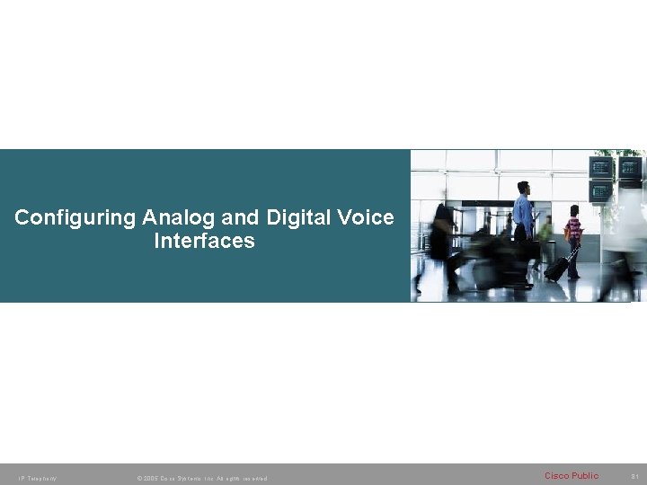 Configuring Analog and Digital Voice Interfaces IP Telephony © 2005 Cisco Systems, Inc. All