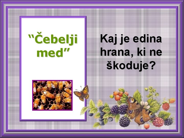 “Čebelji med” Kaj je edina hrana, ki ne škoduje? 