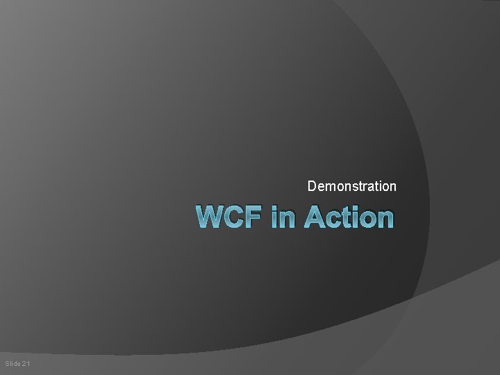 Demonstration WCF in Action Slide 21 