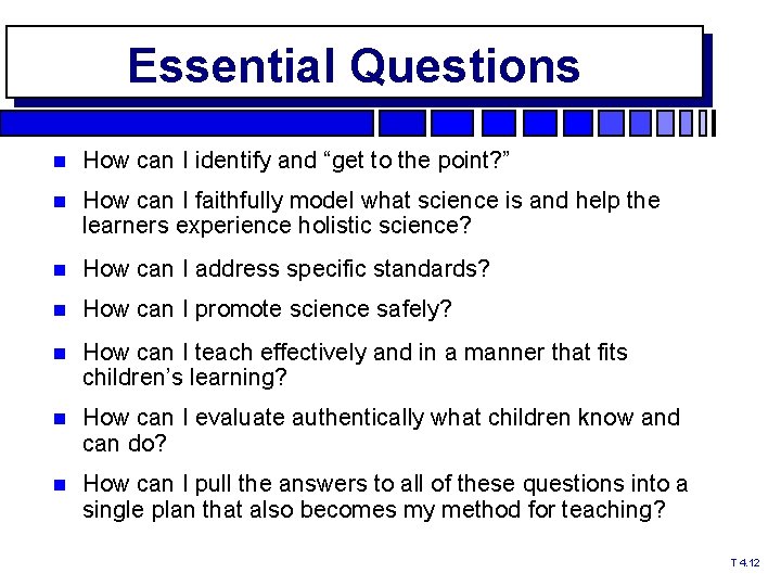 Essential Questions How can I identify and “get to the point? ” How can