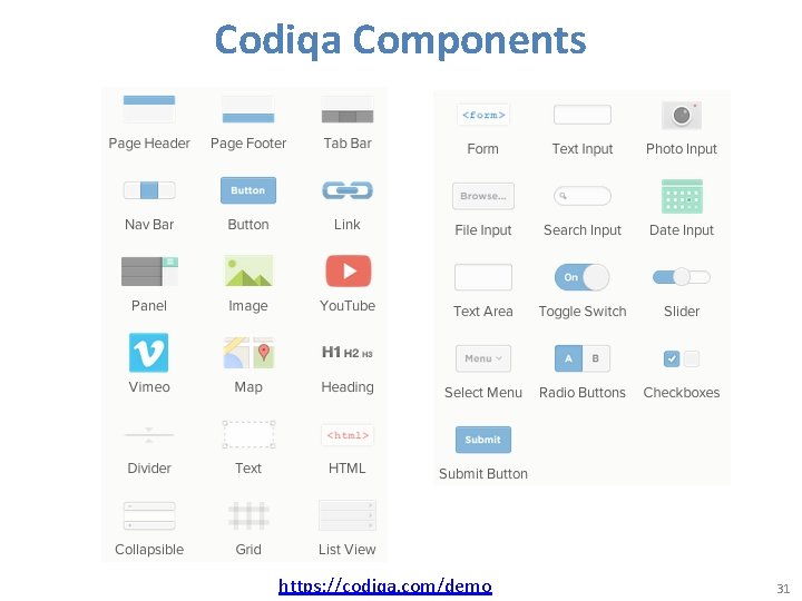 Codiqa Components https: //codiqa. com/demo 31 