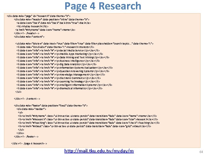 Page 4 Research <div data-role="page" id="Research" data-theme="b"> <div data-role="header" data-position="inline" data-theme="b"> <a data-icon="back" data-rel="back"