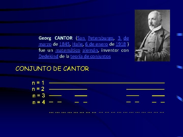 Georg CANTOR (San Petersburgo, 3 de marzo de 1845, Halle, 6 de enero de