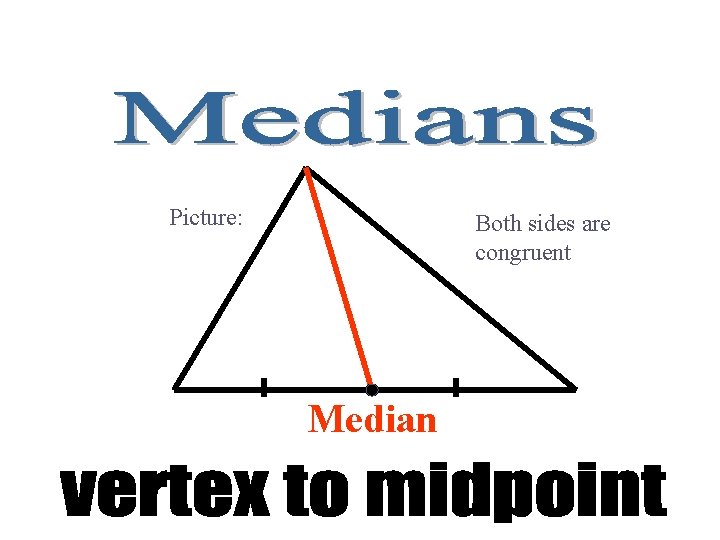 Picture: Both sides are congruent Median 