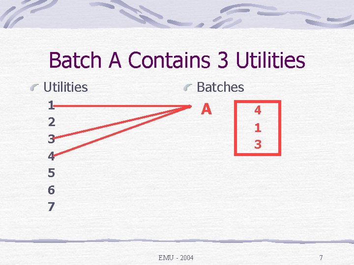 Batch A Contains 3 Utilities Batches 1 2 3 4 5 6 7 A