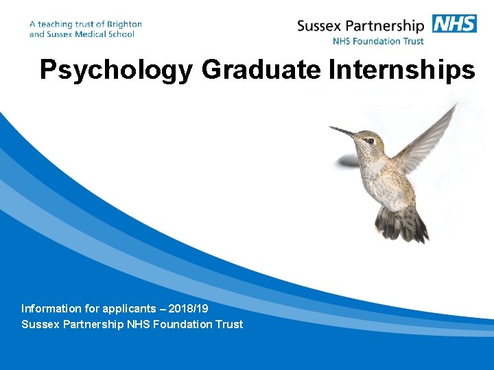 Psychology Graduate Internships Information for applicants 201819 Sussex