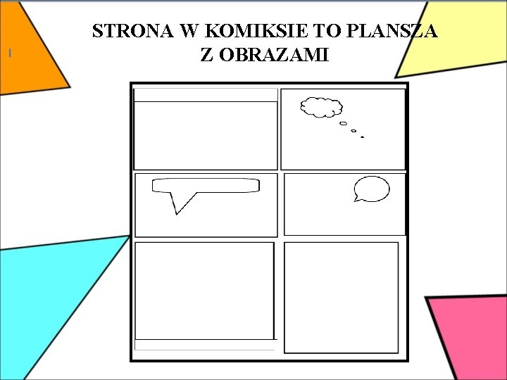 STRONA W KOMIKSIE TO PLANSZA Z OBRAZAMI 