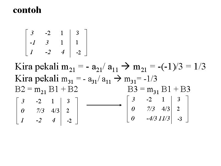 contoh é 3 ê ê -1 êë 1 -2 3 -2 1 1 4