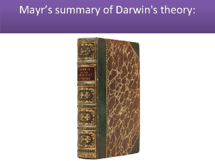 Mayr’s summary of Darwin's theory: 