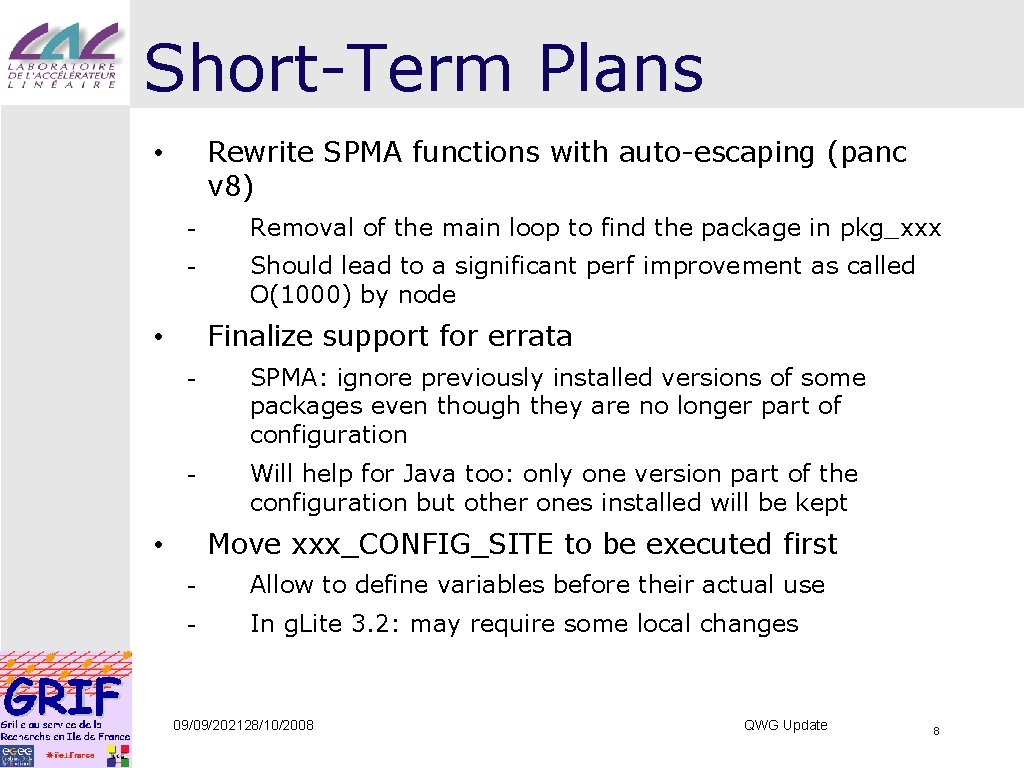 Short-Term Plans Rewrite SPMA functions with auto-escaping (panc v 8) • - Removal of