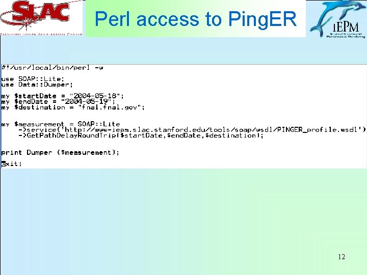 Perl access to Ping. ER 12 