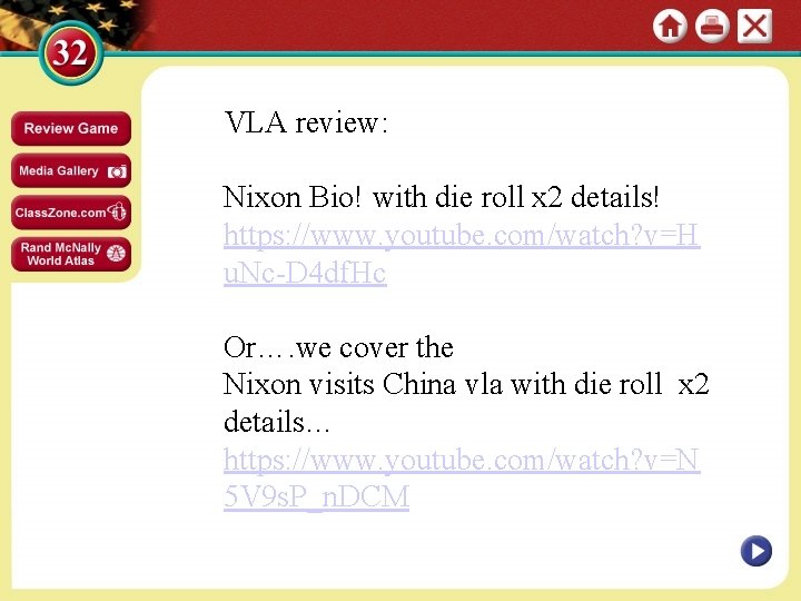 VLA review: Nixon Bio! with die roll x 2 details! https: //www. youtube. com/watch?