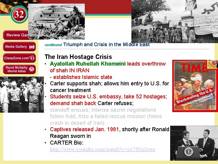 SECTION 3 continued Triumph and Crisis in the Middle East The Iran Hostage Crisis