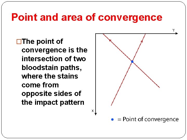 Point and area of convergence �The point of convergence is the intersection of two