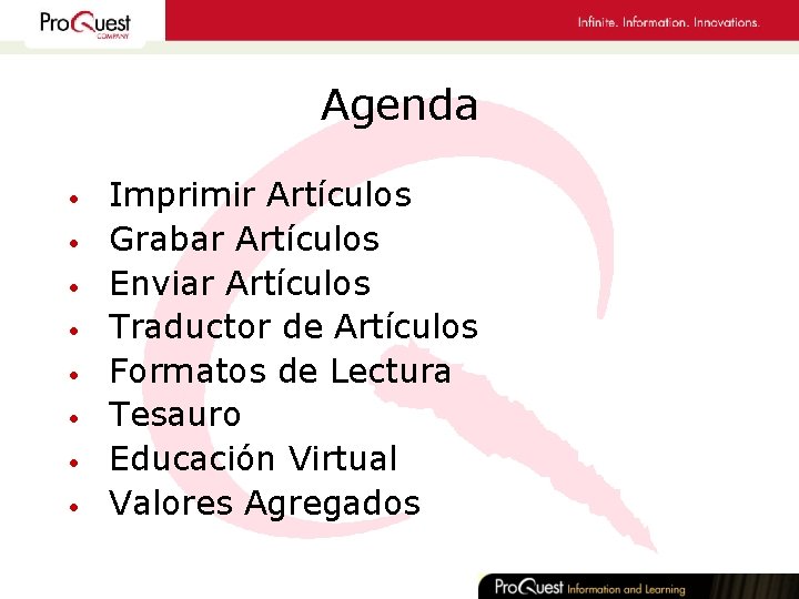 Agenda • • Imprimir Artículos Grabar Artículos Enviar Artículos Traductor de Artículos Formatos de