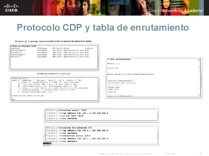 Protocolo CDP y tabla de enrutamiento © 2007 Cisco Systems, Inc. Todos los derechos