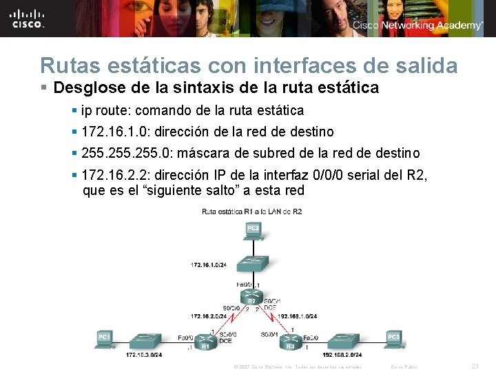 Rutas estáticas con interfaces de salida § Desglose de la sintaxis de la ruta