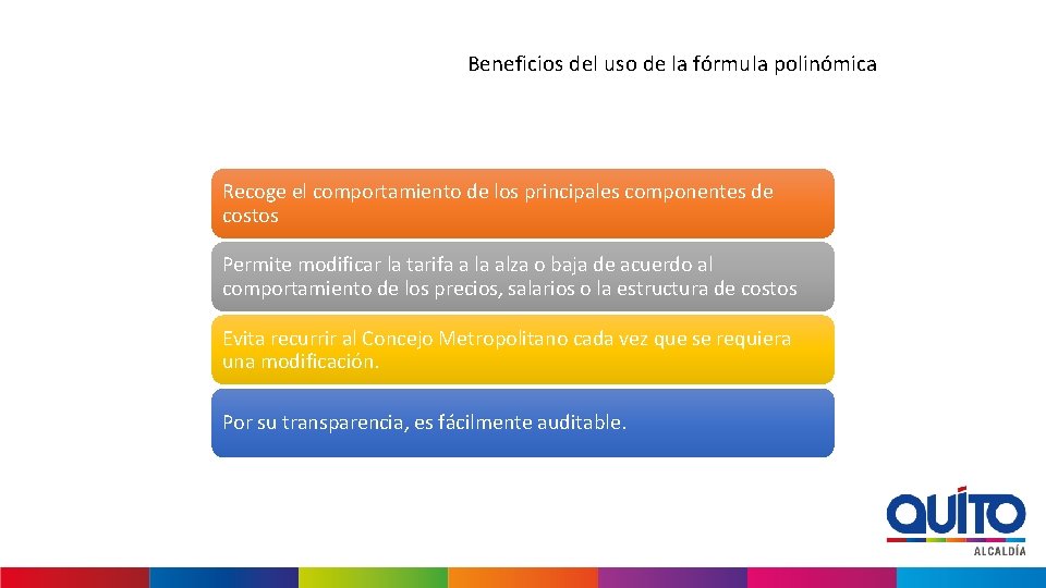 Beneficios del uso de la fórmula polinómica Recoge el comportamiento de los principales componentes