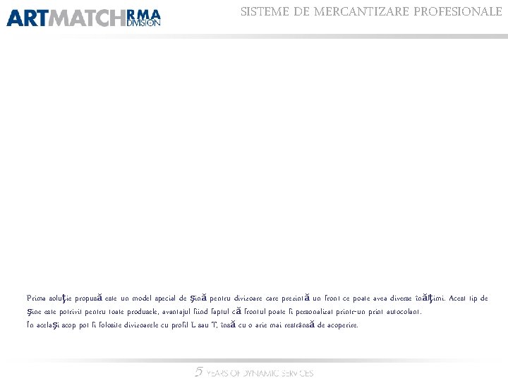 SISTEME DE MERCANTIZARE PROFESIONALE Prima soluţie propusă este un model special de şină pentru