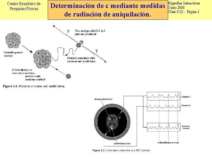 Centro Brasileiro de Pesquisas Físicas Determinación de c mediante medidas de radiación de aniquilación.