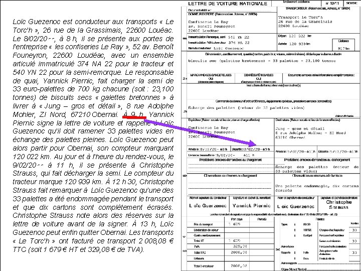 Loïc Guezenoc est conducteur aux transports « Le Torc’h » , 26 rue de