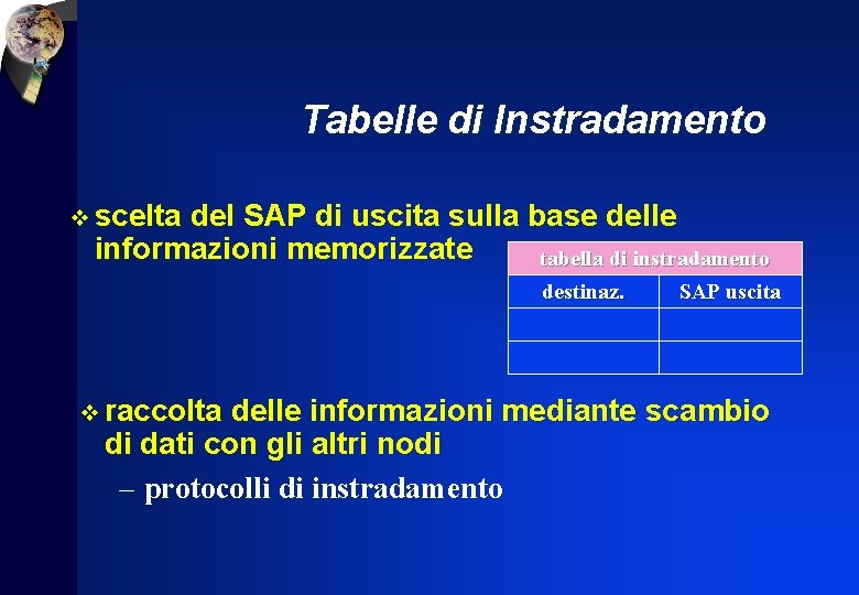 Tabelle di Instradamento v scelta del SAP di uscita sulla base delle informazioni memorizzate