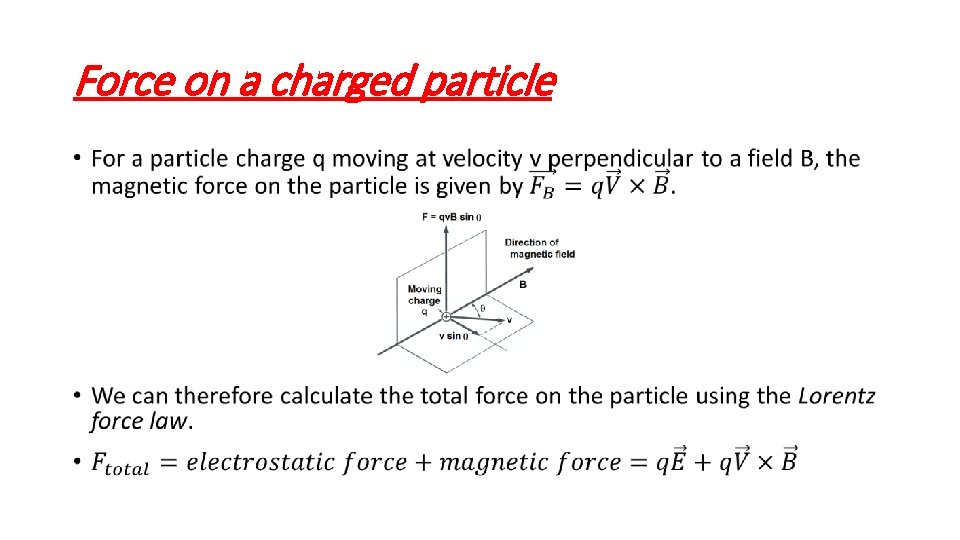 Force on a charged particle • 