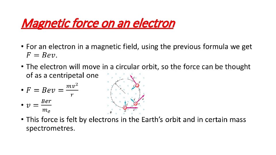 Magnetic force on an electron • 