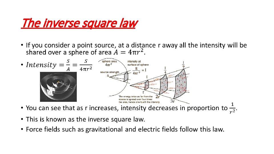 The inverse square law • 