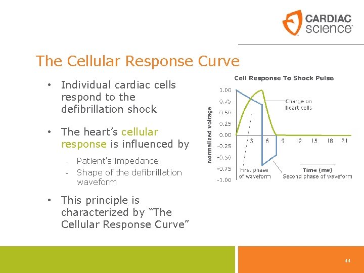 The Cellular Response Curve • Individual cardiac cells respond to the defibrillation shock •