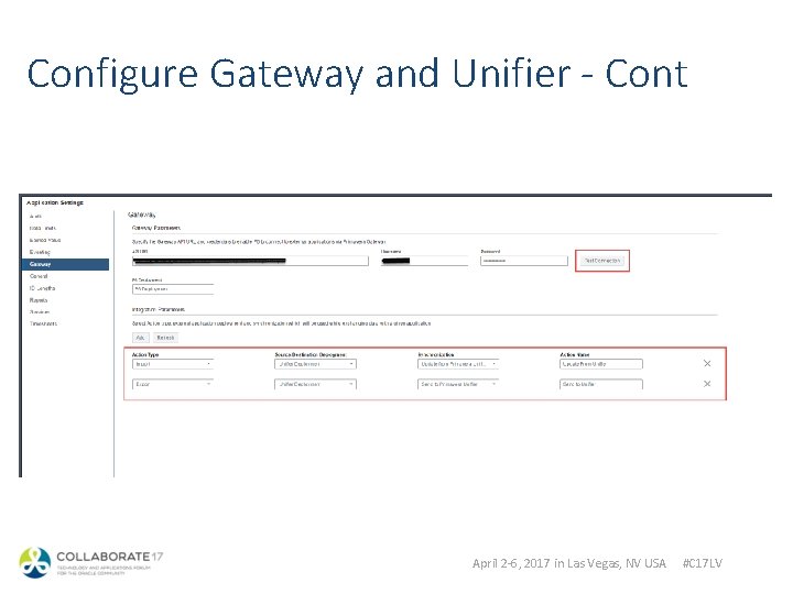 Configure Gateway and Unifier - Cont April 2 -6, 2017 in Las Vegas, NV