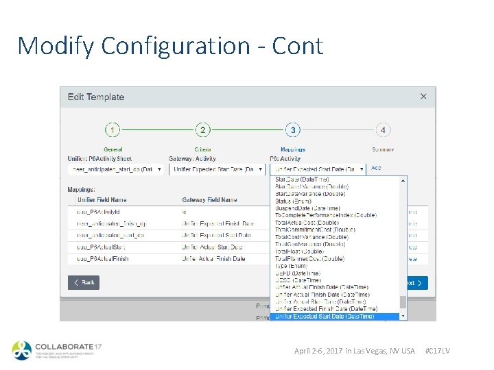 Modify Configuration - Cont April 2 -6, 2017 in Las Vegas, NV USA #C