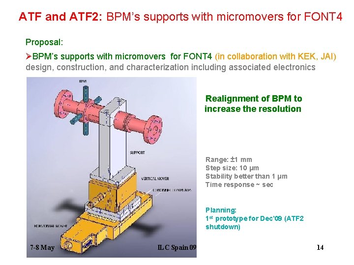 ATF and ATF 2: BPM’s supports with micromovers for FONT 4 Proposal: ØBPM’s supports