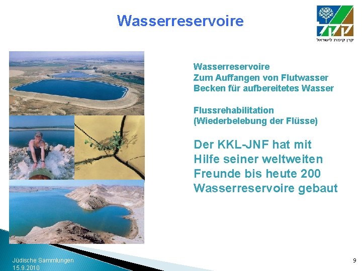 Wasserreservoire Zum Auffangen von Flutwasser Becken für aufbereitetes Wasser Flussrehabilitation (Wiederbelebung der Flüsse) Der